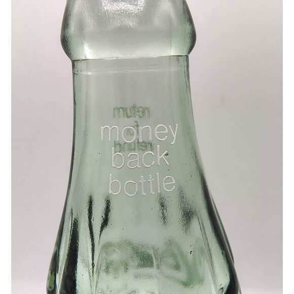 Green Coke Glass Bottle Vintage 6.5 Oz Coca-Cola Embossed Logo Money Back Text - Picture 7 of 13